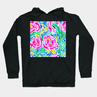 Roses and branches watercolor seamless pattern Hoodie